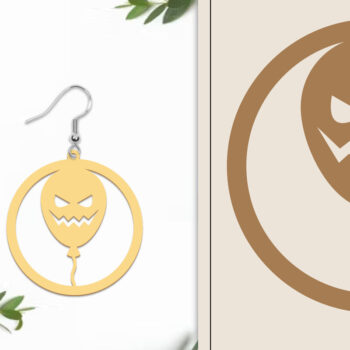 Intra απο ξύλο plywood 3mm-4mm πάχος - Αποκριάτικα σκουλαρίκια με λέιζερ Δίασταση 3x3 cm INTRAFABR-102817728 - Image 1