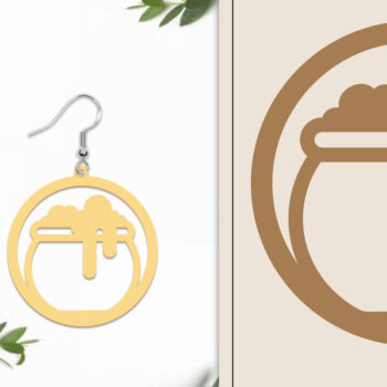 Intra απο ξύλο plywood 3mm-4mm πάχος - Αποκριάτικα σκουλαρίκια με λέιζερ Δίασταση 3x3 cm INTRAFABR-102817805 - Image 1