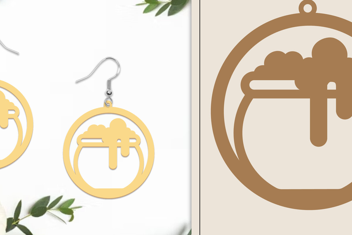 Intra απο ξύλο plywood 3mm-4mm πάχος - Αποκριάτικα σκουλαρίκια με λέιζερ Δίασταση 3x3 cm INTRAFABR-102817805