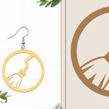 Intra απο ξύλο plywood 3mm-4mm πάχος - Αποκριάτικα σκουλαρίκια με λέιζερ Δίασταση 3x3 cm INTRAFABR-102817868 - Image 1