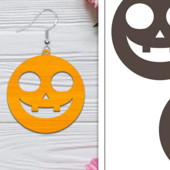 Intra απο ξύλο plywood 3mm-4mm πάχος - Αποκριάτικα σκουλαρίκια με λέιζερ Δίασταση 3x3 cm INTRAFABR-103766133 - Image 1