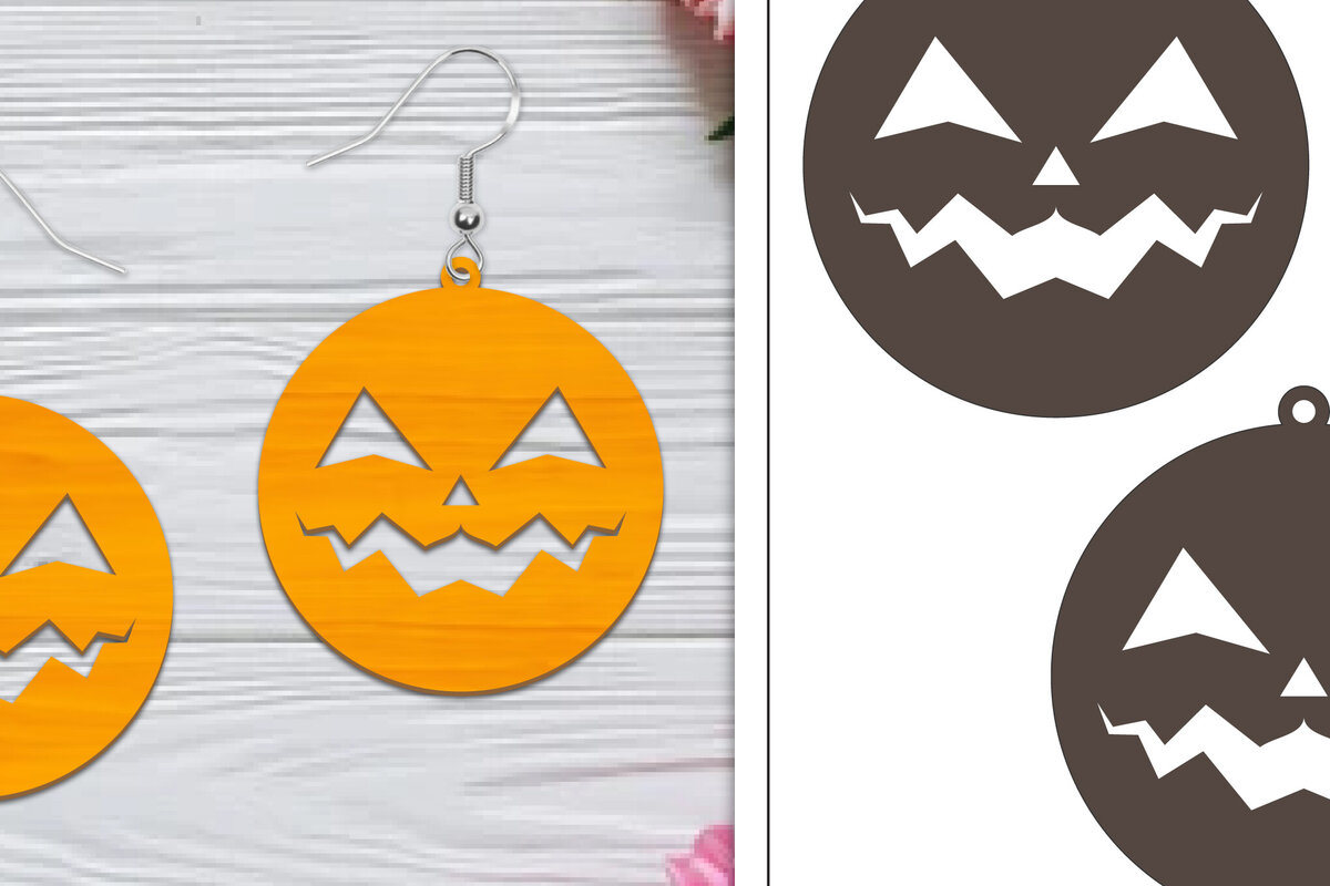 Intra απο ξύλο plywood 3mm-4mm πάχος - Αποκριάτικα σκουλαρίκια με λέιζερ Δίασταση 3x3 cm INTRAFABR-103766235