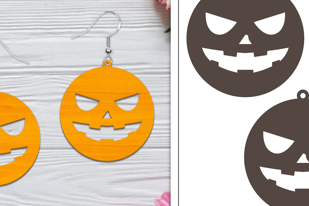 Intra απο ξύλο plywood 3mm-4mm πάχος - Αποκριάτικα σκουλαρίκια με λέιζερ Δίασταση 3x3 cm INTRAFABR-103766264