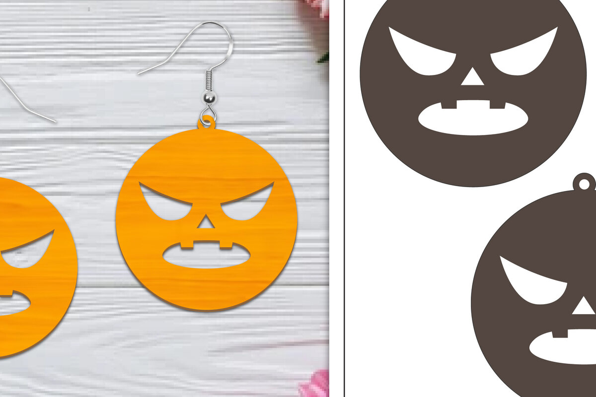 Intra απο ξύλο plywood 3mm-4mm πάχος - Αποκριάτικα σκουλαρίκια με λέιζερ Δίασταση 3x3 cm INTRAFABR-103766312