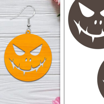 Intra απο ξύλο plywood 3mm-4mm πάχος - Αποκριάτικα σκουλαρίκια με λέιζερ Δίασταση 3x3 cm INTRAFABR-103766341 - Image 1