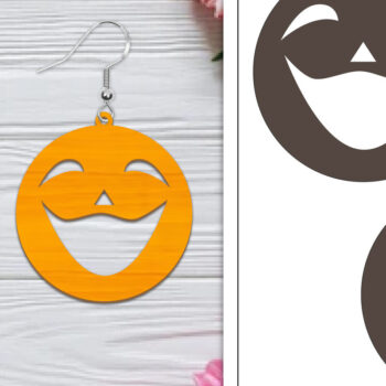 Intra απο ξύλο plywood 3mm-4mm πάχος - Αποκριάτικα σκουλαρίκια με λέιζερ Δίασταση 3x3 cm INTRAFABR-103766382 - Image 1