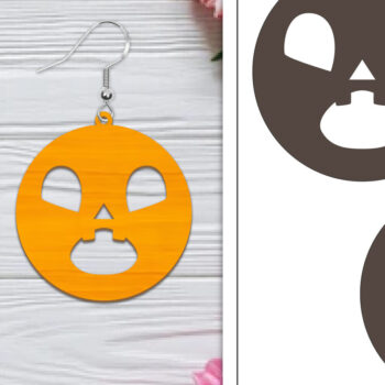 Intra απο ξύλο plywood 3mm-4mm πάχος - Αποκριάτικα σκουλαρίκια με λέιζερ Δίασταση 3x3 cm INTRAFABR-103766401 - Image 1