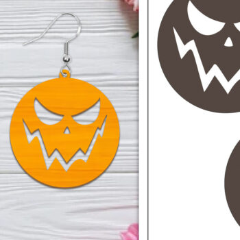 Intra απο ξύλο plywood 3mm-4mm πάχος - Αποκριάτικα σκουλαρίκια με λέιζερ Δίασταση 3x3 cm INTRAFABR-103766423 - Image 1