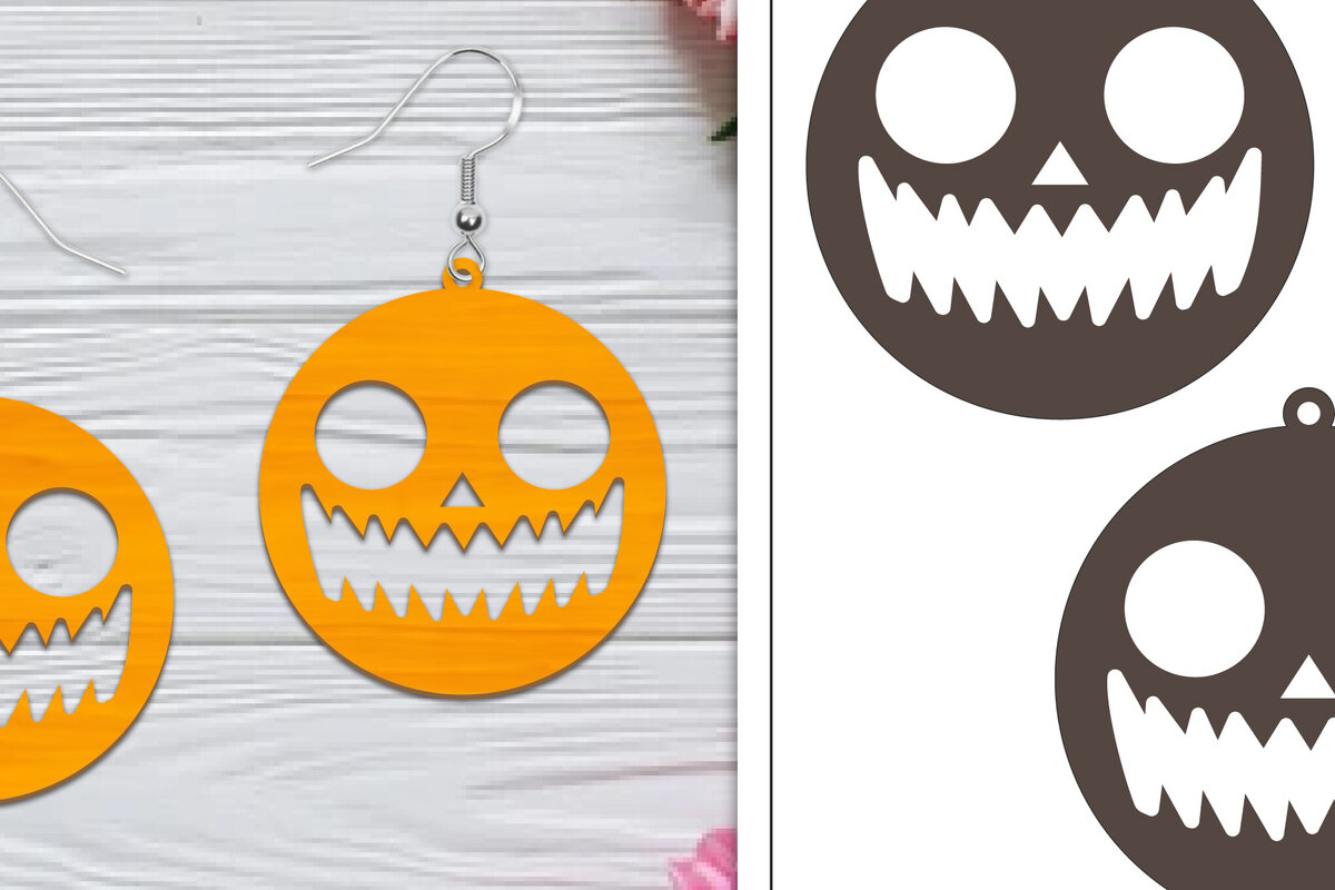 Intra απο ξύλο plywood 3mm-4mm πάχος - Αποκριάτικα σκουλαρίκια με λέιζερ Δίασταση 3x3 cm INTRAFABR-103766454