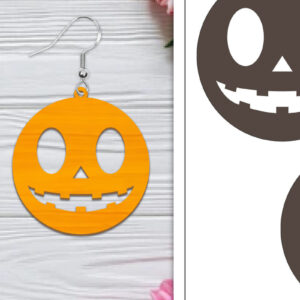 Intra απο ξύλο plywood 3mm-4mm πάχος - Αποκριάτικα σκουλαρίκια με λέιζερ Δίασταση 3x3 cm INTRAFABR-103766529