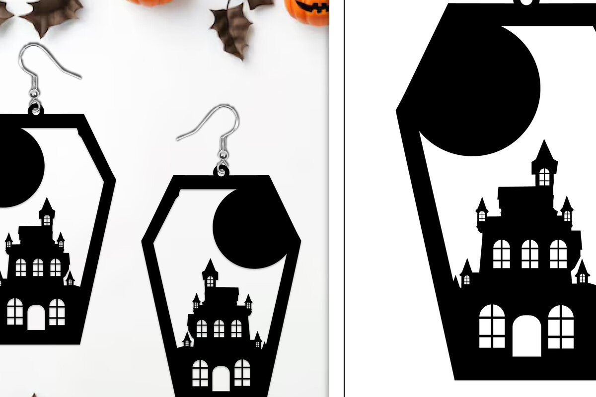 Intra απο ξύλο plywood 3mm-4mm πάχος - Αποκριάτικα σκουλαρίκια με λέιζερ Δίασταση 3x3 cm INTRAFABR-103887426