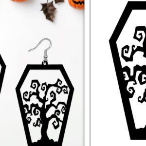 Intra απο ξύλο plywood 3mm-4mm πάχος - Αποκριάτικα σκουλαρίκια με λέιζερ Δίασταση 3x3 cm INTRAFABR-103887496