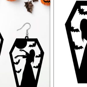 Intra απο ξύλο plywood 3mm-4mm πάχος - Αποκριάτικα σκουλαρίκια με λέιζερ Δίασταση 3x3 cm INTRAFABR-103887604