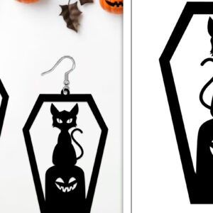 Intra απο ξύλο plywood 3mm-4mm πάχος - Αποκριάτικα σκουλαρίκια με λέιζερ Δίασταση 3x3 cm INTRAFABR-103887641