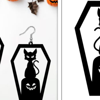 Intra απο ξύλο plywood 3mm-4mm πάχος - Αποκριάτικα σκουλαρίκια με λέιζερ Δίασταση 3x3 cm INTRAFABR-103887641 - Image 1