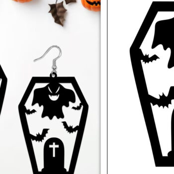 Intra απο ξύλο plywood 3mm-4mm πάχος - Αποκριάτικα σκουλαρίκια με λέιζερ Δίασταση 3x3 cm INTRAFABR-103887915 - Image 1