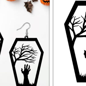 Intra απο ξύλο plywood 3mm-4mm πάχος - Αποκριάτικα σκουλαρίκια με λέιζερ Δίασταση 3x3 cm INTRAFABR-103887949