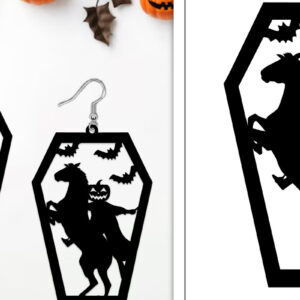 Intra απο ξύλο plywood 3mm-4mm πάχος - Αποκριάτικα σκουλαρίκια με λέιζερ Δίασταση 3x3 cm INTRAFABR-103888042