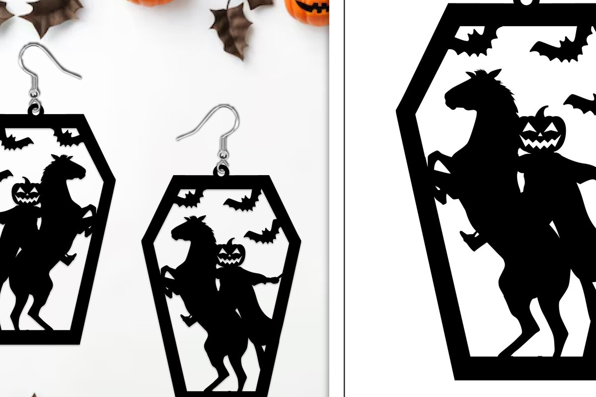 Intra απο ξύλο plywood 3mm-4mm πάχος - Αποκριάτικα σκουλαρίκια με λέιζερ Δίασταση 3x3 cm INTRAFABR-103888042