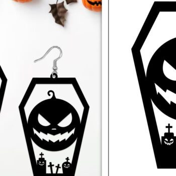 Intra απο ξύλο plywood 3mm-4mm πάχος - Αποκριάτικα σκουλαρίκια με λέιζερ Δίασταση 3x3 cm INTRAFABR-103888115 - Image 1