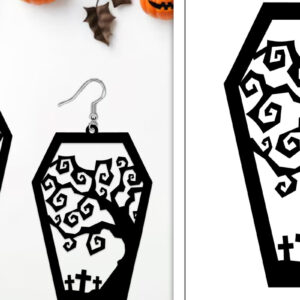 Intra απο ξύλο plywood 3mm-4mm πάχος - Αποκριάτικα σκουλαρίκια με λέιζερ Δίασταση 3x3 cm INTRAFABR-103888144