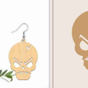 Intra απο ξύλο plywood 3mm-4mm πάχος - Αποκριάτικα σκουλαρίκια με λέιζερ Δίασταση 3x3 cm INTRAFABR-102816766 - Image 1