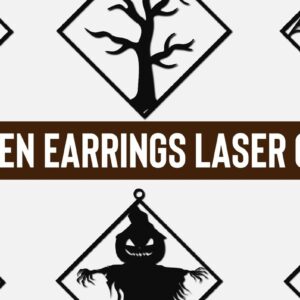 Intra απο ξύλο plywood 3mm-4mm πάχος - Πακέτο κοπής λέιζερ αποκριάτικων σκουλαρίκια 2 Δίασταση 3x3 cm INTRAFABR-75154334