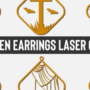 Intra απο ξύλο plywood 3mm-4mm πάχος - Πακέτο κοπής με λέιζερ αποκριάτικων σκουλαρίκια 4 Δίασταση 3x3 cm INTRAFABR-75155551