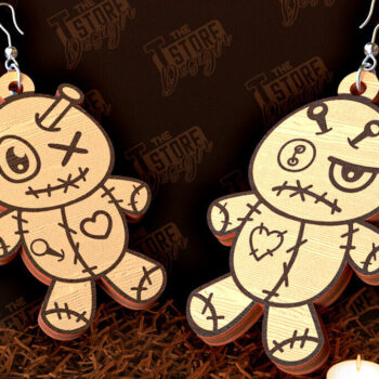 Intra απο ξύλο plywood 3mm-4mm πάχος - Δέσμη κοπής με λέιζερ αποκριάτικα σκουλαρίκια Δίασταση 3x3 cm INTRAFABR-99933998 - Image 8