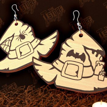 Intra απο ξύλο plywood 3mm-4mm πάχος - Δέσμη κοπής με λέιζερ αποκριάτικα σκουλαρίκια Δίασταση 3x3 cm INTRAFABR-99933998 - Image 10