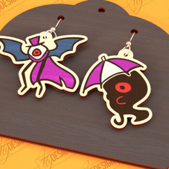 Intra απο ξύλο plywood 3mm-4mm πάχος - Αποκριάτικα Σκουλαρίκια Laser Cut Bundle |CNC Δίασταση 3x3 cm INTRAFABR-100473164 - Image 2