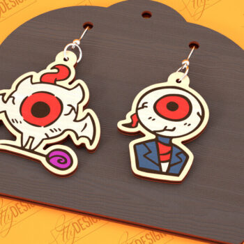 Intra απο ξύλο plywood 3mm-4mm πάχος - Αποκριάτικα Σκουλαρίκια Laser Cut Bundle |CNC Δίασταση 3x3 cm INTRAFABR-100473164 - Image 3