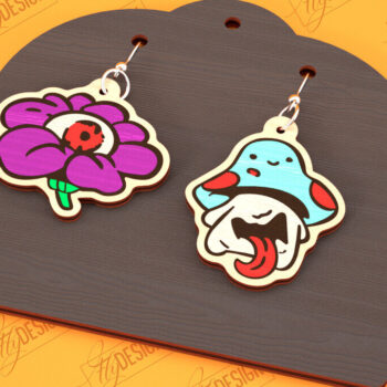 Intra απο ξύλο plywood 3mm-4mm πάχος - Αποκριάτικα Σκουλαρίκια Laser Cut Bundle |CNC Δίασταση 3x3 cm INTRAFABR-100473164 - Image 6