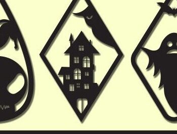 Intra απο ξύλο plywood 3mm-4mm πάχος - Δέσμη κοπής με λέιζερ αποκριάτικα σκουλαρίκια Δίασταση 3x3 cm INTRAFABR-43733964 - Image 4