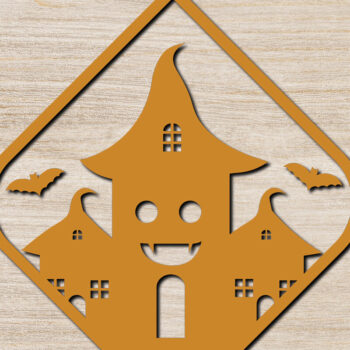 Intra απο ξύλο plywood 3mm-4mm πάχος - Αποκριάτικα σκουλαρίκια με λέιζερ σχέδιο 13 Δίασταση 3x3 cm INTRAFABR-75973762 - Image 1