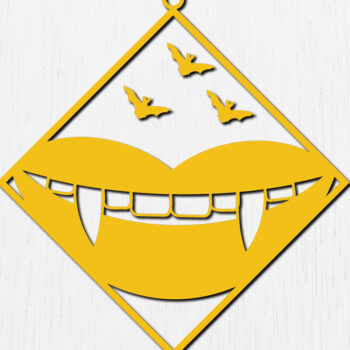 Intra απο ξύλο plywood 3mm-4mm πάχος - Αποκριάτικα σκουλαρίκια με λέιζερ σχέδιο 6 Δίασταση 3x3 cm INTRAFABR-75912105 - Image 3