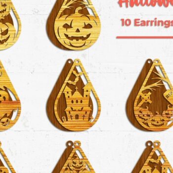 Intra απο ξύλο plywood 3mm-4mm πάχος - Σκουλαρίκια αποκριών - με λέιζερ Δίασταση 3x3 cm INTRAFABR-33593930 - Image 3