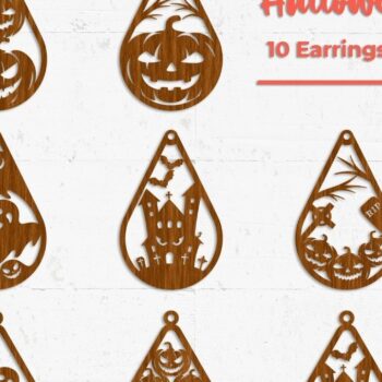 Intra απο ξύλο plywood 3mm-4mm πάχος - Σκουλαρίκια αποκριών - με λέιζερ Δίασταση 3x3 cm INTRAFABR-33593930 - Image 4