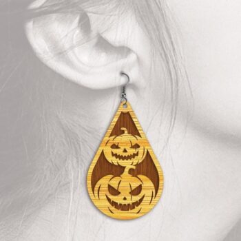 Intra απο ξύλο plywood 3mm-4mm πάχος - Σκουλαρίκια αποκριών - με λέιζερ Δίασταση 3x3 cm INTRAFABR-33593930 - Image 5