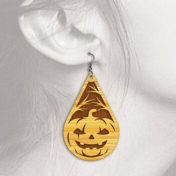 Intra απο ξύλο plywood 3mm-4mm πάχος - Σκουλαρίκια αποκριών - με λέιζερ Δίασταση 3x3 cm INTRAFABR-33593930 - Image 6