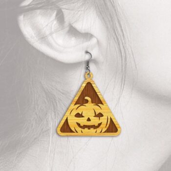 Intra απο ξύλο plywood 3mm-4mm πάχος - Σκουλαρίκια αποκριών - με λέιζερ Δίασταση 3x3 cm INTRAFABR-33593930 - Image 10