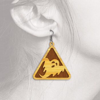 Intra απο ξύλο plywood 3mm-4mm πάχος - Σκουλαρίκια αποκριών - με λέιζερ Δίασταση 3x3 cm INTRAFABR-33593930 - Image 11