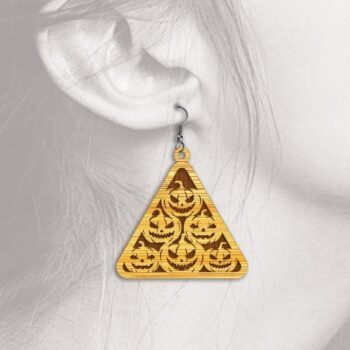 Intra απο ξύλο plywood 3mm-4mm πάχος - Σκουλαρίκια αποκριών - με λέιζερ Δίασταση 3x3 cm INTRAFABR-33593930 - Image 12