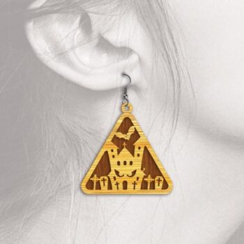 Intra απο ξύλο plywood 3mm-4mm πάχος - Σκουλαρίκια αποκριών - με λέιζερ Δίασταση 3x3 cm INTRAFABR-33593930 - Image 13