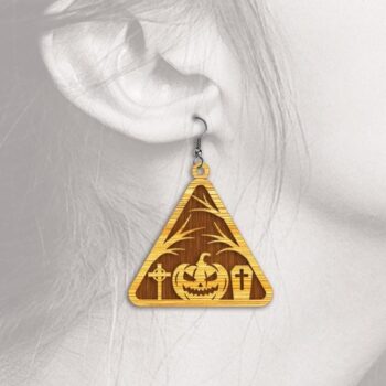 Intra απο ξύλο plywood 3mm-4mm πάχος - Σκουλαρίκια αποκριών - με λέιζερ Δίασταση 3x3 cm INTRAFABR-33593930 - Image 14