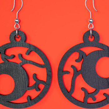 Intra απο ξύλο plywood 3mm-4mm πάχος - Αποκριάτικα σκουλαρίκια Laser Cut  Δίασταση 3x3 cm INTRAFABR-75894609 - Image 1