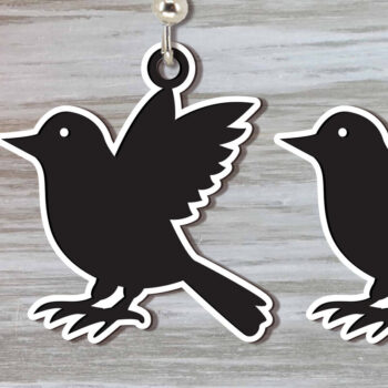 Intra απο ξύλο plywood 3mm-4mm πάχος - Αποκριάτικα σκουλαρίκια Laser Cut  Δίασταση 3x3 cm INTRAFABR-100677096 - Image 1