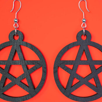 Intra απο ξύλο plywood 3mm-4mm πάχος - Αποκριάτικα σκουλαρίκια Laser Cut  Δίασταση 3x3 cm INTRAFABR-75894446 - Image 1