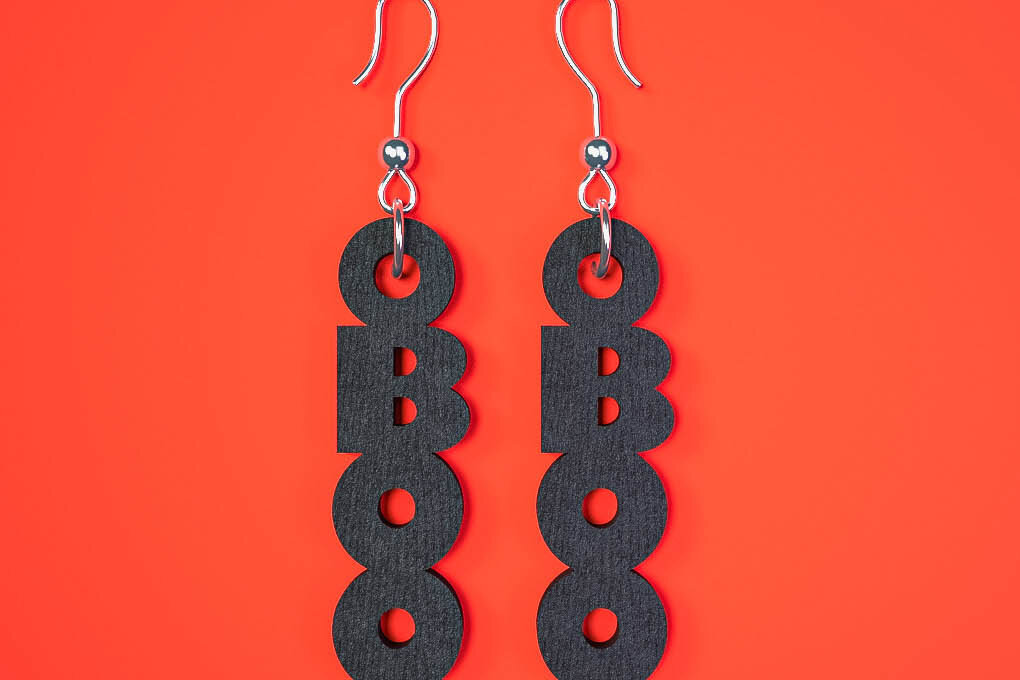 Intra απο ξύλο plywood 3mm-4mm πάχος - Αποκριάτικα σκουλαρίκια Laser Cut  Δίασταση 3x3 cm INTRAFABR-75894517