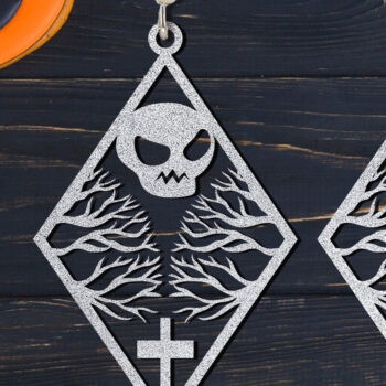 Intra απο ξύλο plywood 3mm-4mm πάχος - Σετ αποκριάτικων σκουλαρίκια Laser Cut  Δίασταση 3x3 cm INTRAFABR-105443922 - Image 1